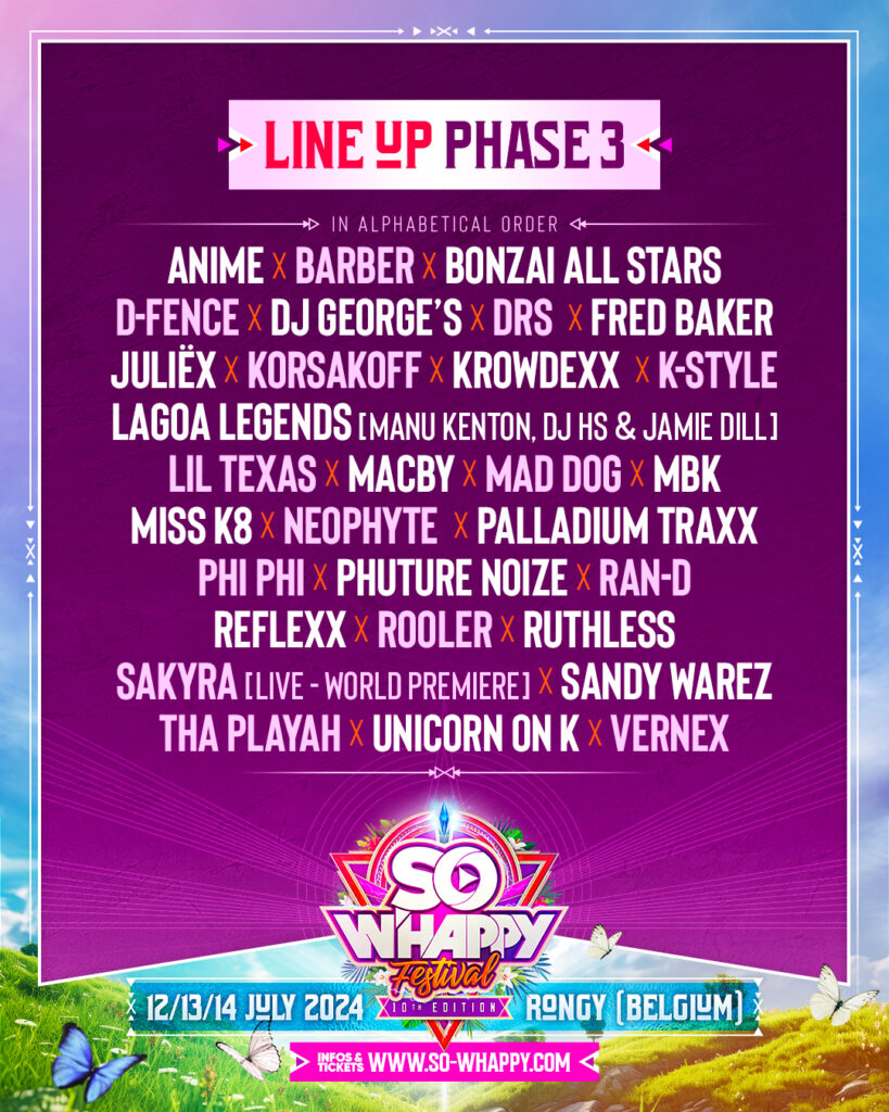 Line Up Phase 3 So W'happy Festival