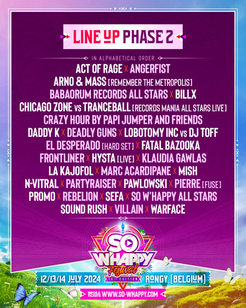 Line-Up So-W'happy Festival 2024 Phase 2
